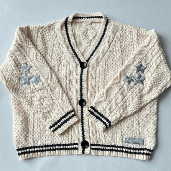 Taylor Swift Cardigan White Folklore Cardigan Sweater V Neck Shoptown Boutique - Picture 12 of 14